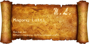 Magony Lotti névjegykártya